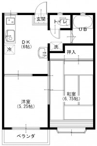 平面図　ヴィレッジサンライズＡ白黒